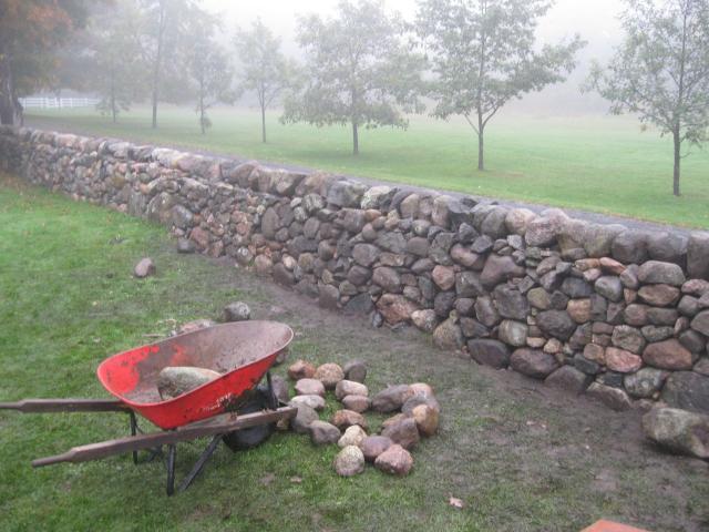 2008 workshop wall meets 2009 workshop wall repair at Kingsmere